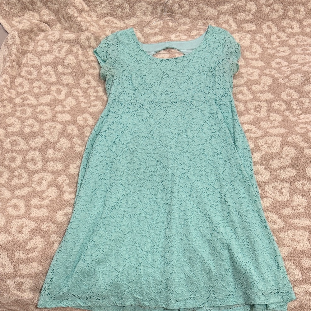 Motherhood Maternity Aqua Lace Casual Dress